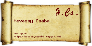 Hevessy Csaba névjegykártya