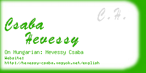 csaba hevessy business card